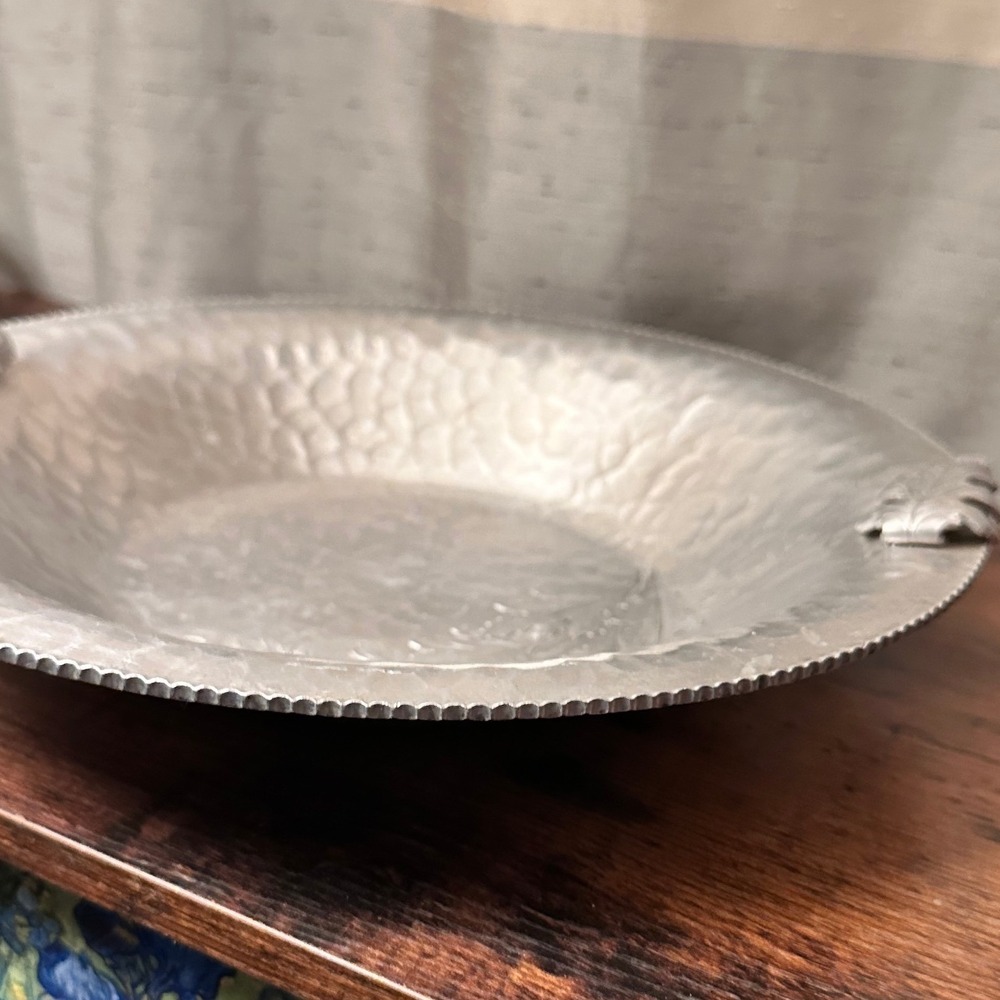 Continental Silverlook Serving Bowl 715 Silver Good Hammered Wrought MCM Decor